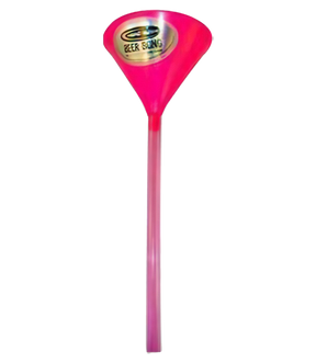 Pink 2-ft Single-Hose Head Rush Beer Bong Funnel, food-grade material, front view