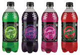 Sippin Syrup Relaxation Supplement in assorted colors, 20 oz bottles, front view, 12 pack