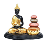 Sitting Buddha & Cairns Dual Incense Burner | 5"