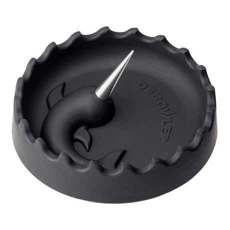 Debowler 5" Aluminum Ashtray with Built-in Poker, Durable Silicone, Top View