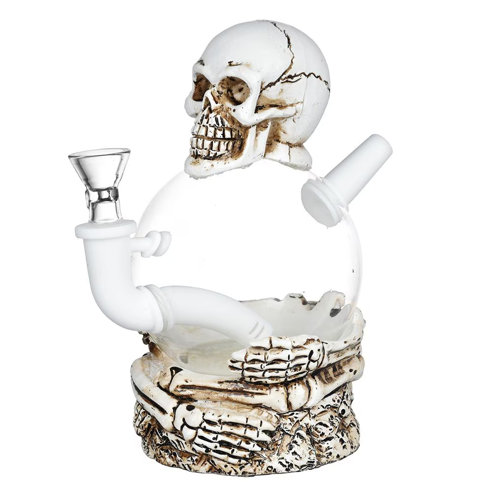 Skeleton's Embrace Resin & Glass Water Pipe | 7.25" | 14mm F