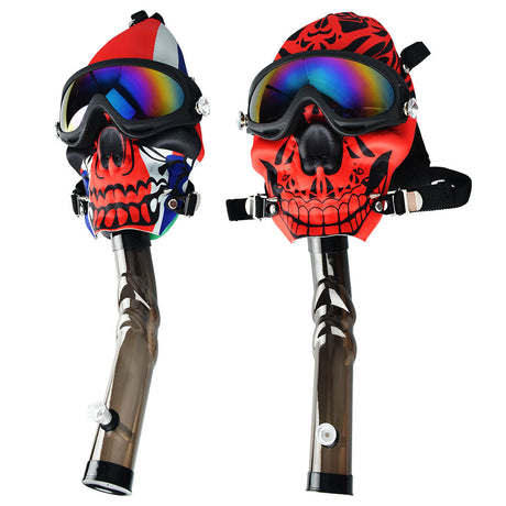 Ski Goggle Gas Mask with Acrylic Water Pipe, Dual View with Vibrant Design