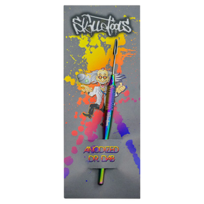 Skilletools Anodized Dr. Dab Tool in Rainbow, 6" Titanium Dabber for Concentrates, Front View