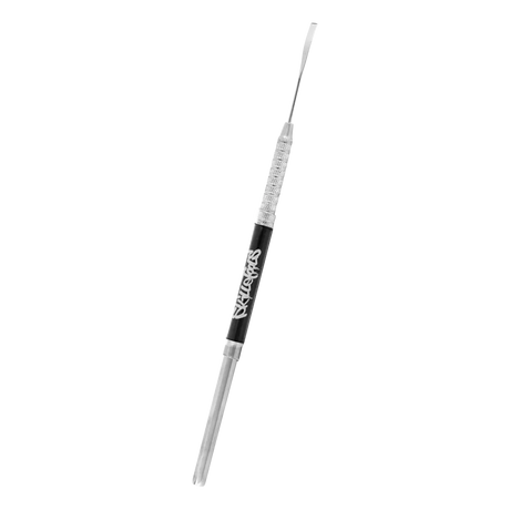 Skilletools Classic Series Metal Dab Tool, silver, angled view on white background