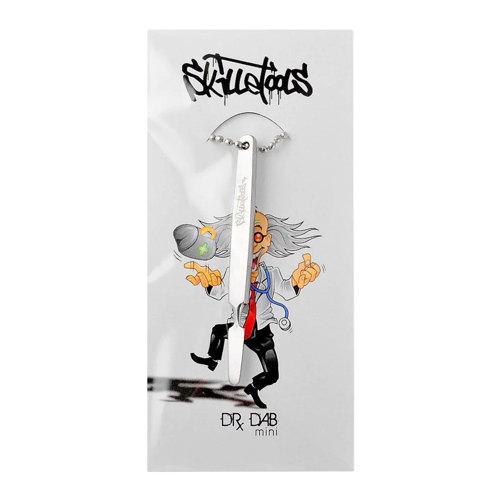 Skilletools MINI Dab Tool with cartoon doctor design, front view on white background