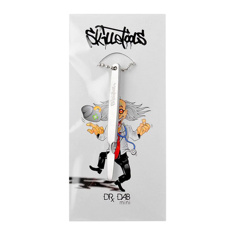 Skilletools MINI Dab Tool with cartoon doctor design, front view on white background