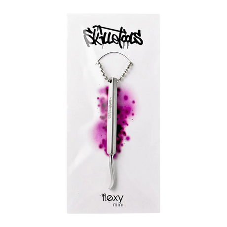Skilletools Flexy Mini Dab Tool, 3" Silver Metal, Compact Design for Dab Rigs