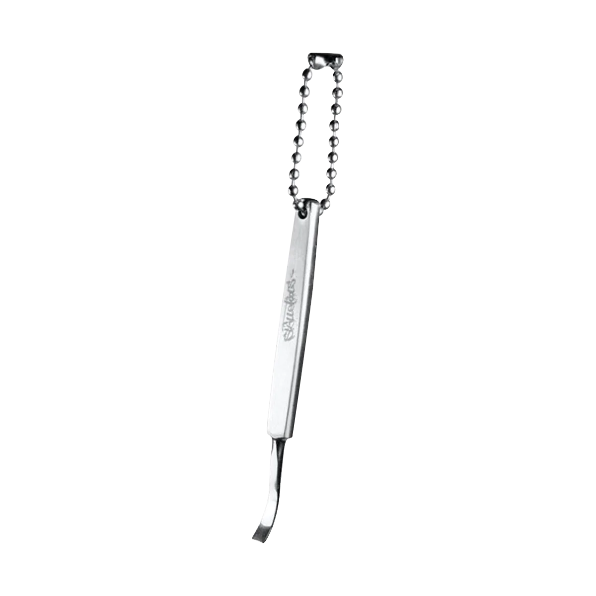 Skilletools Classic MINI Dab Tool in silver with keychain, 3" size for dab rigs - side view