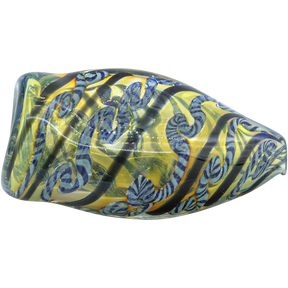LA Pipes 'Skipping Stone' Inside-Out Chillum in Blue Hues - 2.5" Borosilicate Glass Pipe