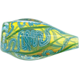 LA Pipes 'Skipping Stone' Inside-Out Chillum in Green Hues, Borosilicate Glass, 2.5 inch