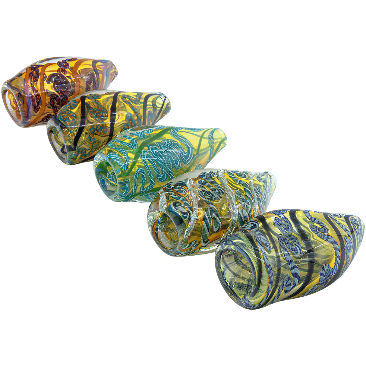 LA Pipes 'Skipping Stone' Inside-Out Chillum in various colors, 2.5-inch, for dry herbs