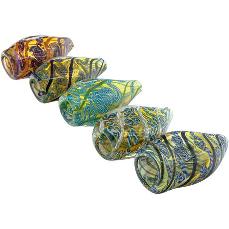 LA Pipes 'Skipping Stone' Inside-Out Chillum in various colors, 2.5-inch, for dry herbs