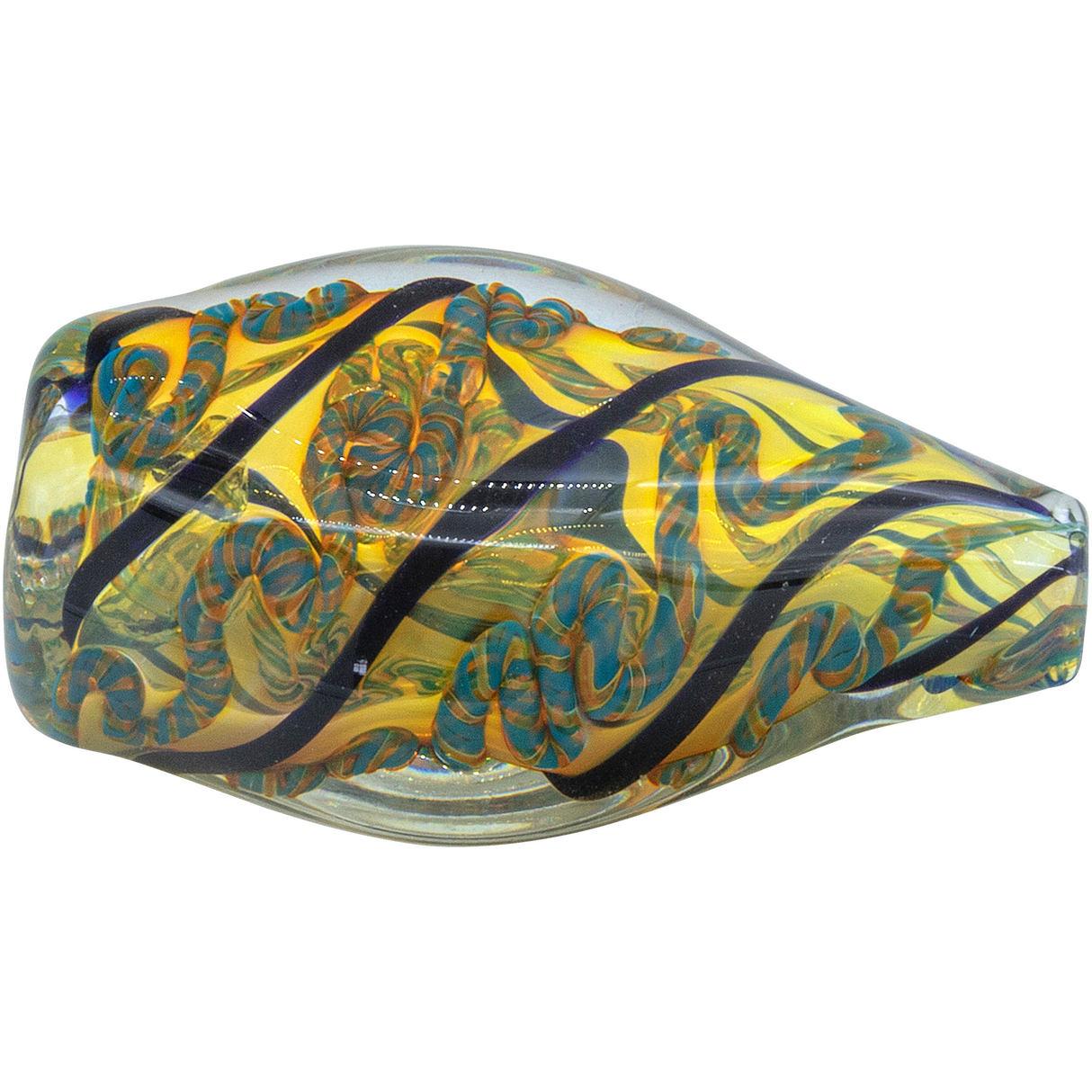 LA Pipes 'Skipping Stone' Inside-Out Chillum in Mixed Colors, 2.5-inch Borosilicate Glass