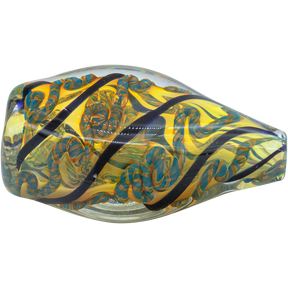 LA Pipes 'Skipping Stone' Inside-Out Chillum in Mixed Colors, 2.5-inch Borosilicate Glass