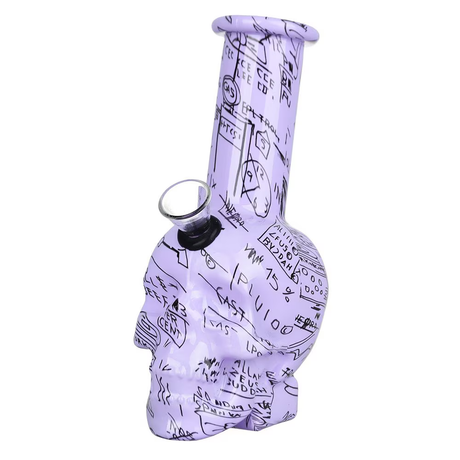 Skull Equations Mini Glass Water Pipe | 5.75" | 14mm F | Colors Vary