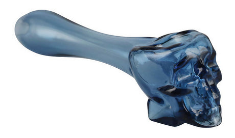 Skull Glass Spoon Pipe, 4" Compact Size, Heavy Wall, Assorted Colors, Side View