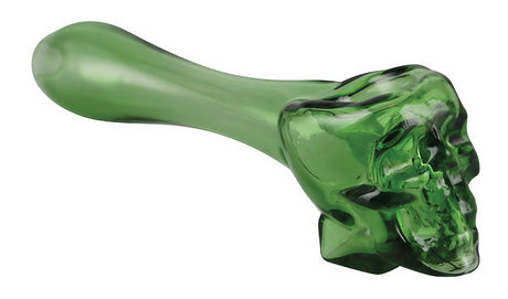 4" Skull Glass Spoon Pipe in Assorted Colors, Heavy Wall Borosilicate Glass, Side View