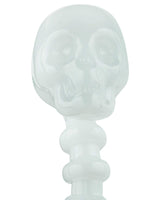 Valiant Distribution Skull Spine Dabber in Clear Glass - Front View - 4.5" Novelty Gift