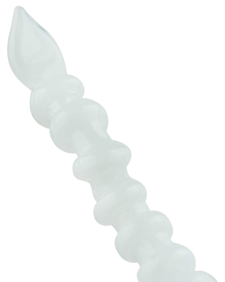 Valiant Distribution Skull Spine Dabber in clear glass, 4.5" novelty dab tool side view
