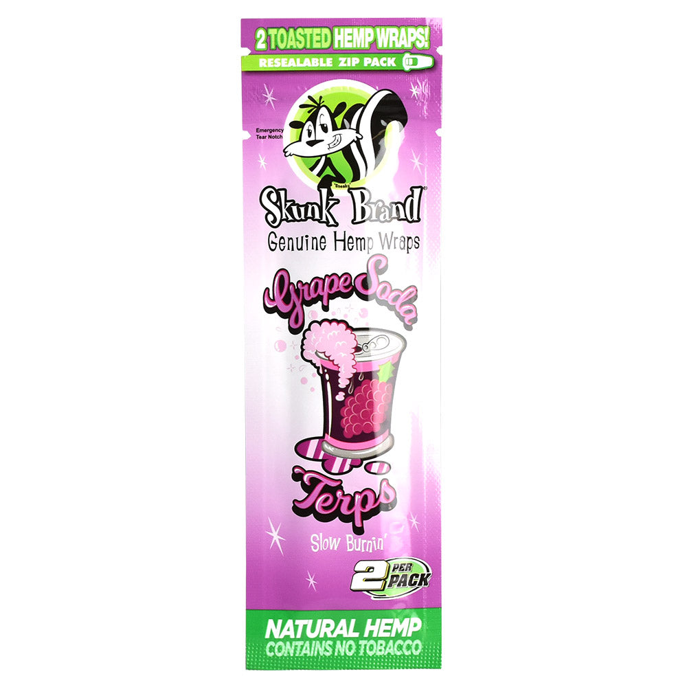 Skunk Brand Terp Hemp Wraps Grape Soda Flavor - 25 Pack Front View