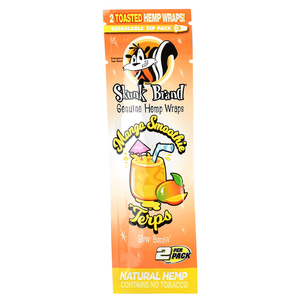 Skunk Brand Terp Hemp Wraps in Mango Smoothie flavor, 2-pack, front view on white background