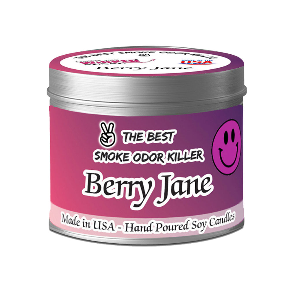Skunk Berry Jane Soy Candle for Smoke Odor Elimination, 13oz, Front View on White Background