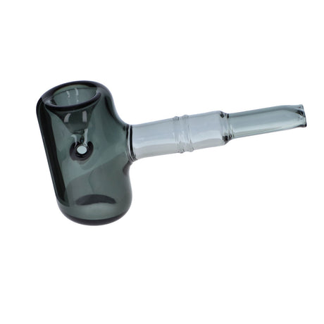 Compact 5" Sherlock Pipe in Teal Borosilicate Glass for Dry Herbs, Side Angle