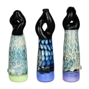 Trio of Sleeper Cell Honeycomb Chillums, 3.25" Durable Glass, Front View on White Background