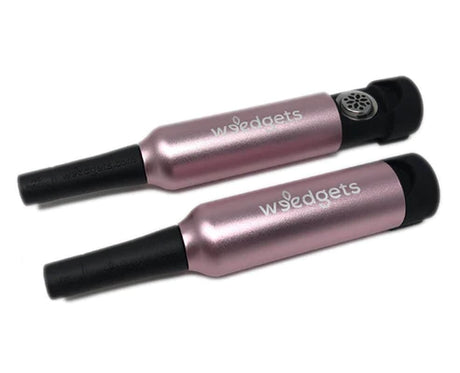 Weedgets Slider Pipe in Black and Pink, Portable Aluminum & Silicone, Waterless Filtration