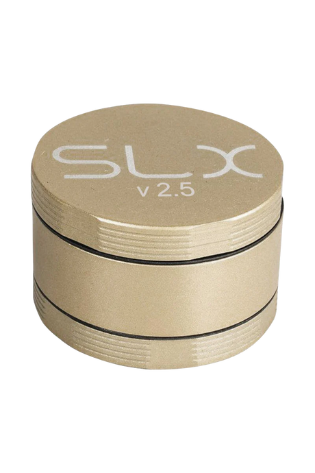 SLX v2.5 Ceramic Coated 2.5" Medium Grinder in Gold, Compact Design for Dry Herbs