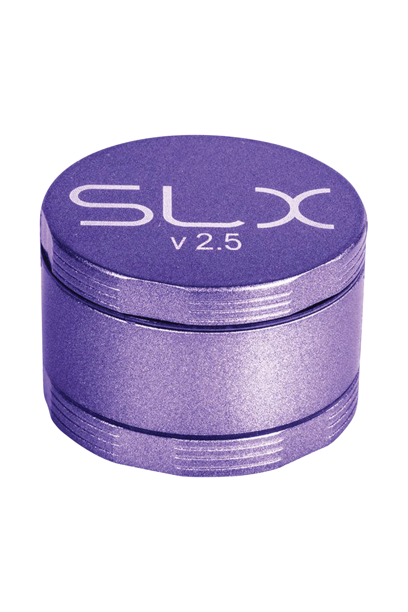 SLX Ceramic Coated 2.5" Medium Grinder in Purple, Portable 4-Part Steel Design, Top View