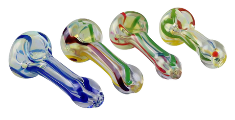 Assorted 2.75" Inside Out Borosilicate Glass Hand Pipes, Portable Design with Heavy Wall
