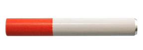 Compact metal cigarette-style tobacco taster, 2.25" length, for dry herbs, side view on white background
