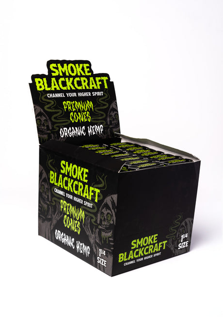 Smoke BlackCraft Extrax Hemp Cones Display Box, 1 1/4" Size, Front View on White Background