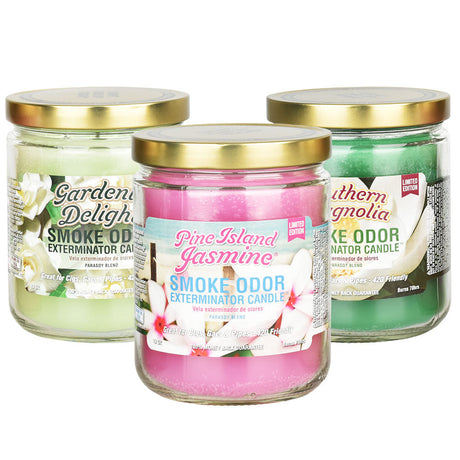 Assorted Smoke Odor Exterminator Candles, 13oz, Floral Mix, Front View