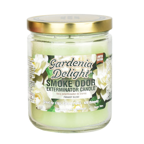 Smoke Odor Exterminator Candle, 13oz Floral Mix, 420 friendly, front view on white background