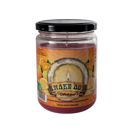 Smoke Out Candles Citrolicious, compact scented candle in a jar, for home decor and odor elimination