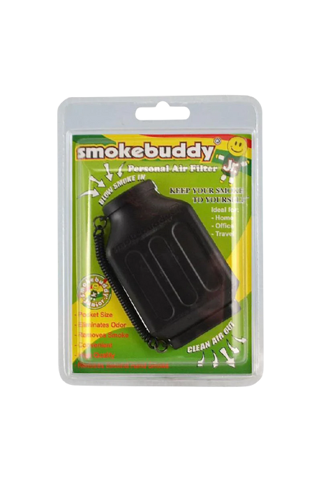 Smokebuddy Junior Personal Air Filter in Black, pocket-size, eliminates odor, ideal for travel