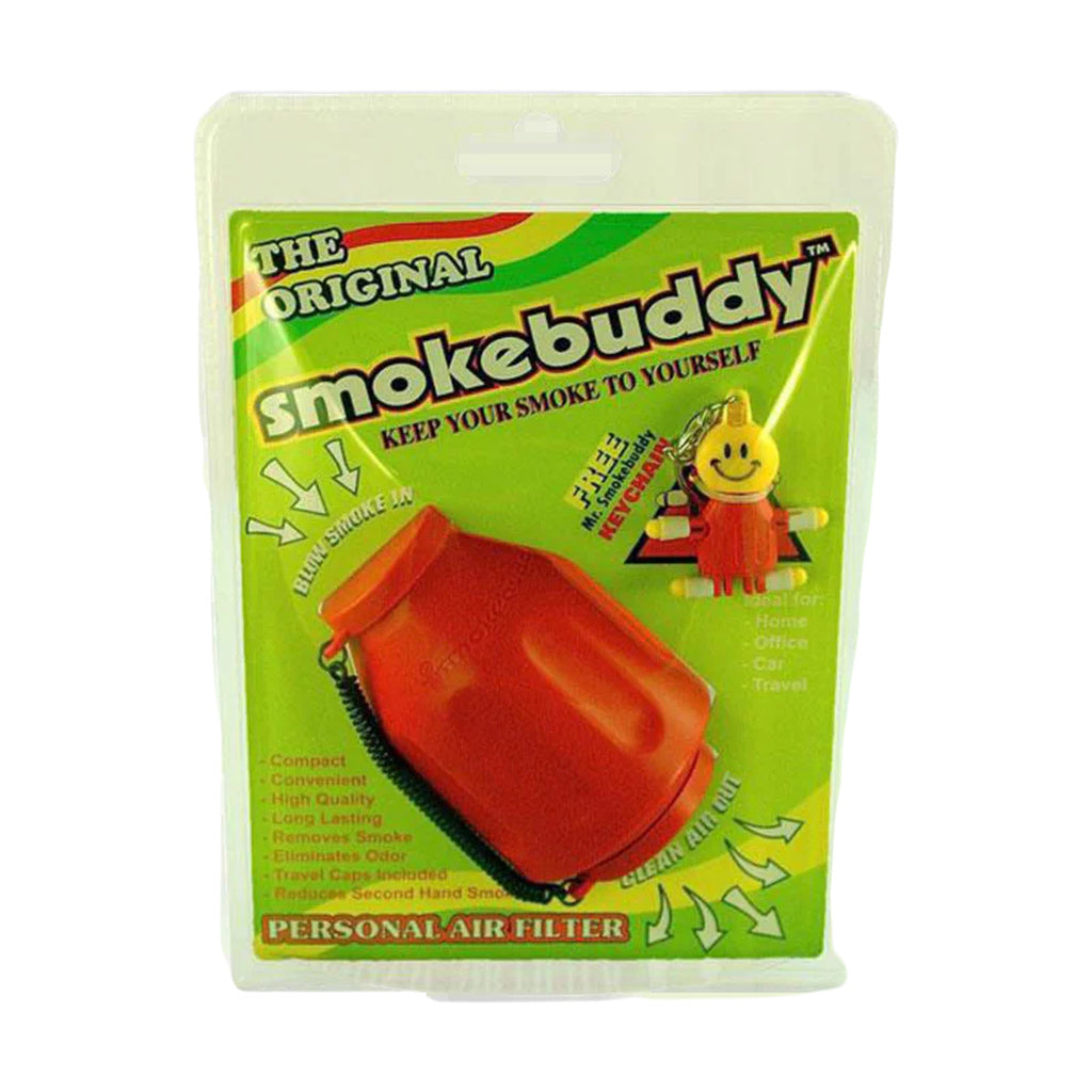 Smokebuddy Original Personal Air Filter in packaging, portable design for smoke filtration