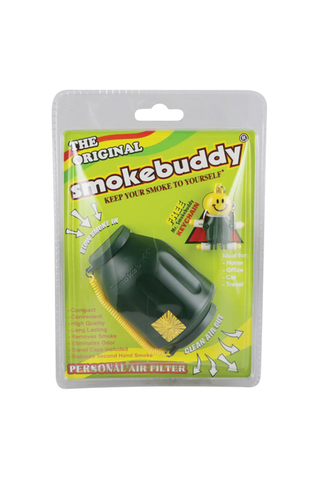Smokebuddy Original Personal Air Filter in packaging, portable and odor-eliminating design