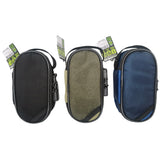 Smokezilla locking padded bags in assorted colors displayed front view, portable with secure zip