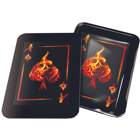Smokezilla Metal Rolling Trays with Magnetic Lids in Assorted Colors, 7" x 5" Size - 6 Pack