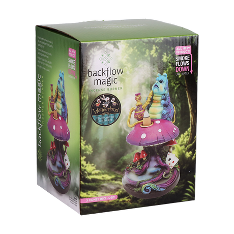 Multicolor polyresin caterpillar incense burner standing 7 inches (17.8cm) tall with a hookah design
