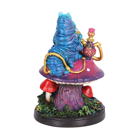 Smoking Caterpillar polyresin backflow burner that sends incense smoke down and out of the mushroom base