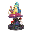 Smoking Caterpillar polyresin backflow incense burner 7 inch, a blue caterpillar on a purple mushroom
