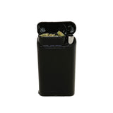 Smosi Evolution One Hitter Dugout in Black, Front View with Open Lid, Portable and Compact