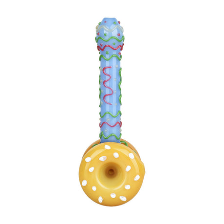 Snack Attack Cheeseburger Hand Pipe - 5.75" Novelty Glass Pipe Front View