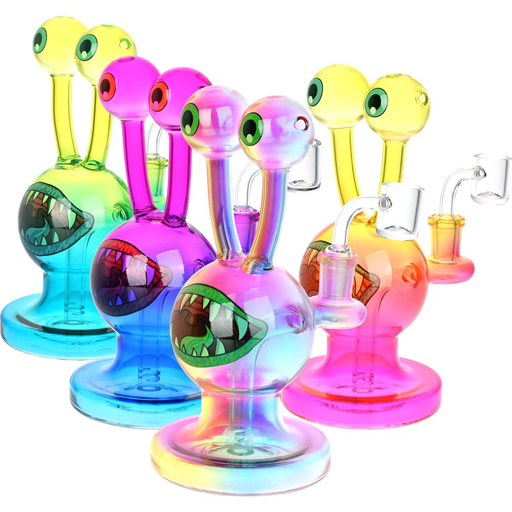 Snail Beastie Glass Dab Rig | 7.25" | 14mm F | Colors Vary