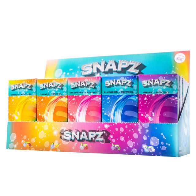 SNAPZ Dual Flavor Hemp Smokz 25-pack in assorted colors displayed in box