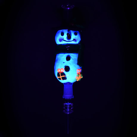 Snowman Glassworks Vapor Vessel with UV Reactive Quartz Tip, 7" 10mm Female Joint